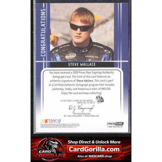 2009 Press Pass #NNO Steve Wallace Press Pass Signings Gold
