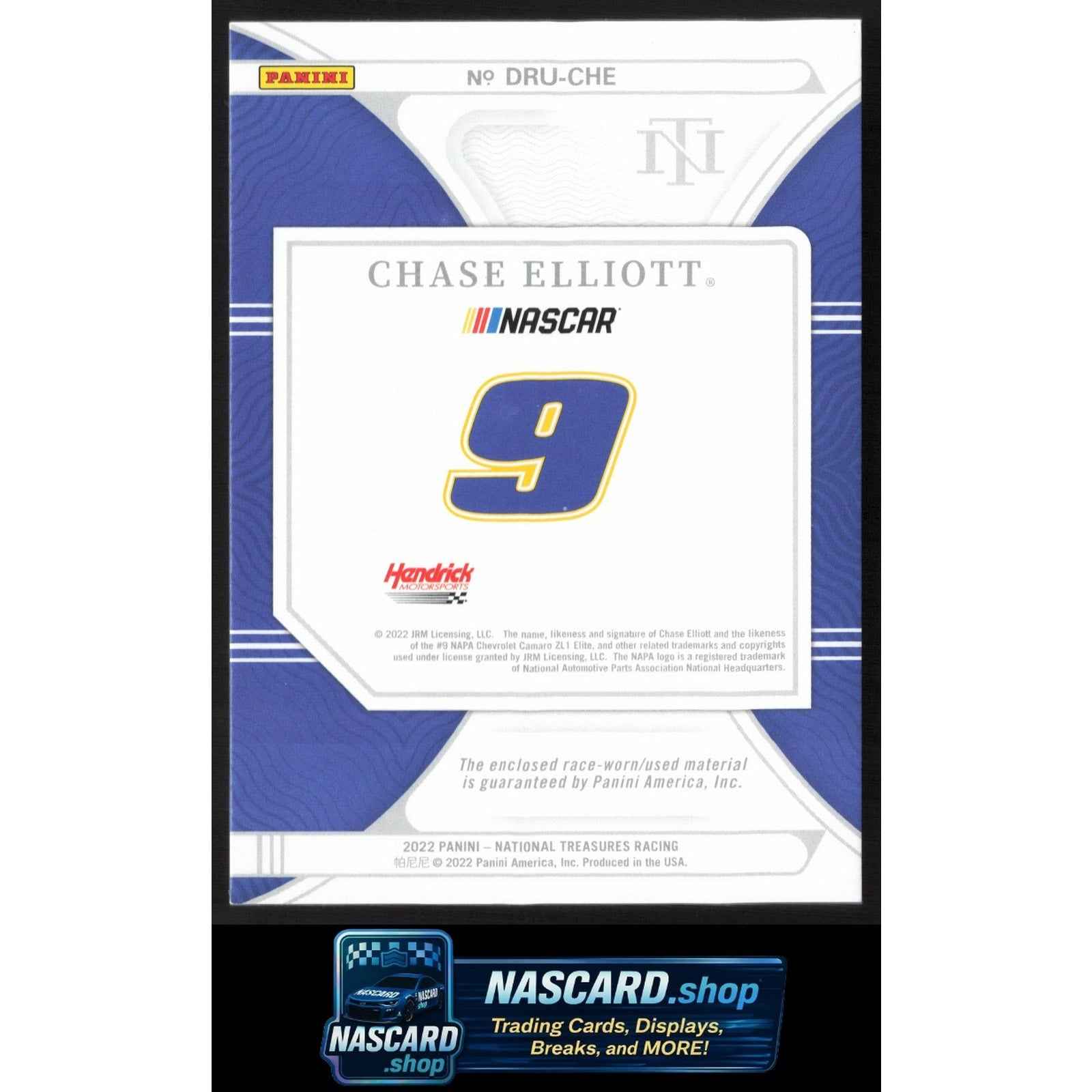 2022 Panini National Treasures Chase Elliott Dual Race Used Firesuits #/49