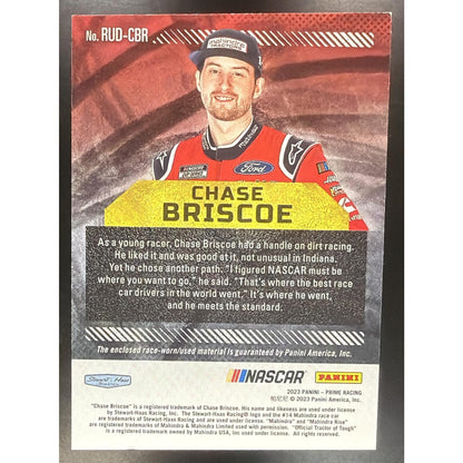 2023 Panini Prime Chase Briscoe #RUD-CBR Race Used Duals Sheet Metal MEM
