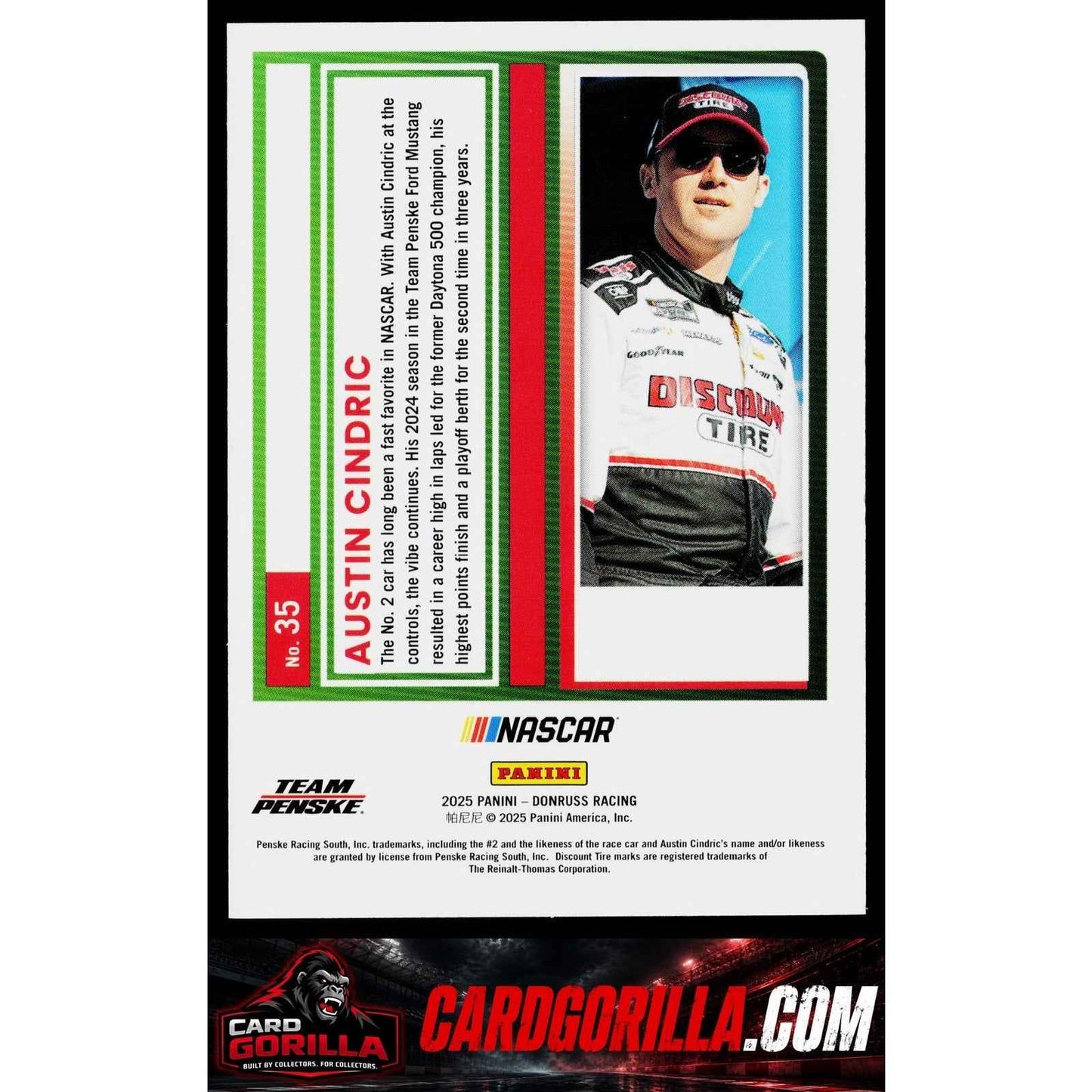 2025 Donruss #35 Austin Cindric Purple #/99