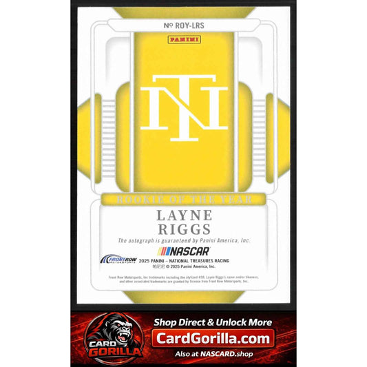 2025 National Treasures Layne Riggs Rookie Of The Year Auto #/99