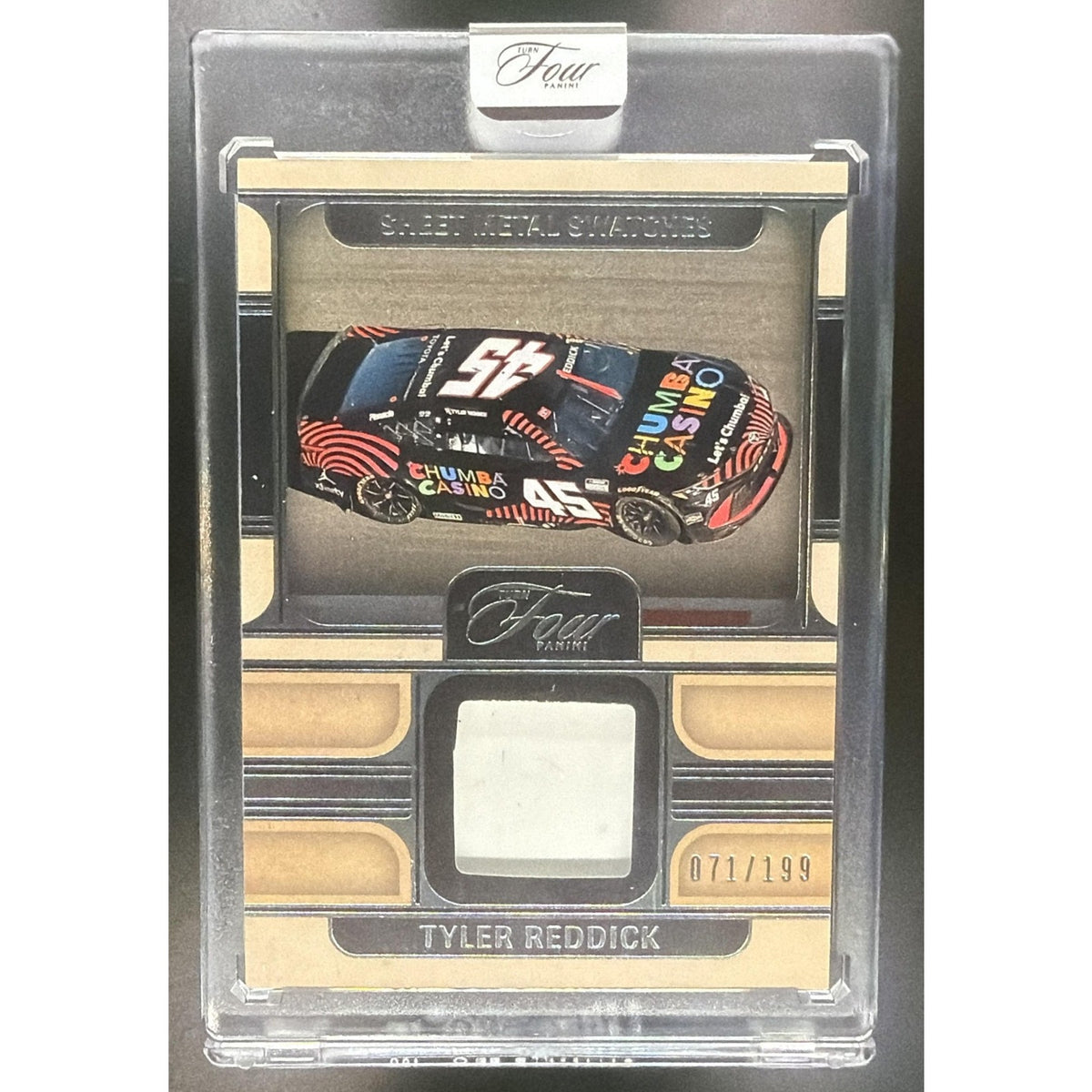 2026 Panini Turn Four Racing Tyler Reddick #SM-TRD Sheet Metal Swatches /199 MEM