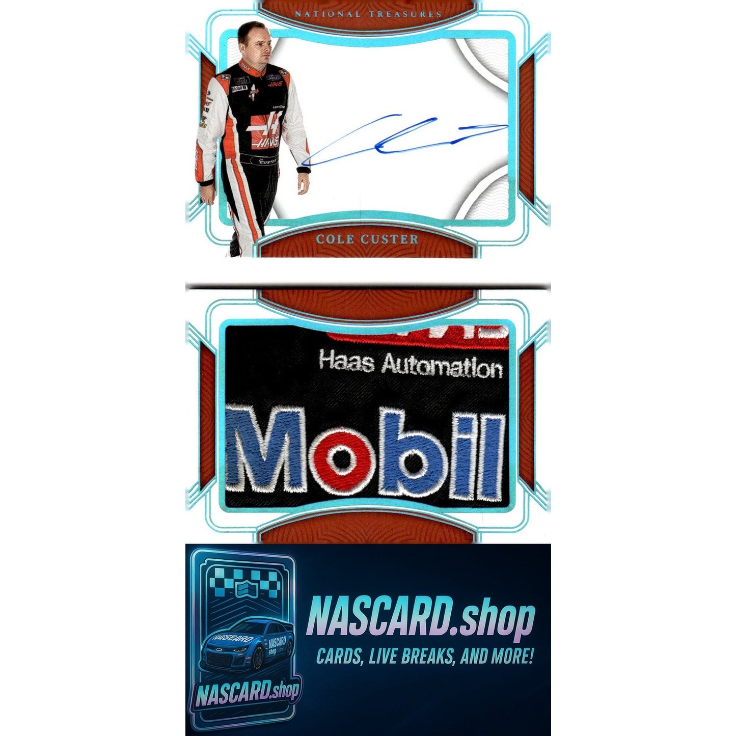 2023 National Treasures Cole Custer Jumbo Firesuit Mobil Patch Booklet #1/1