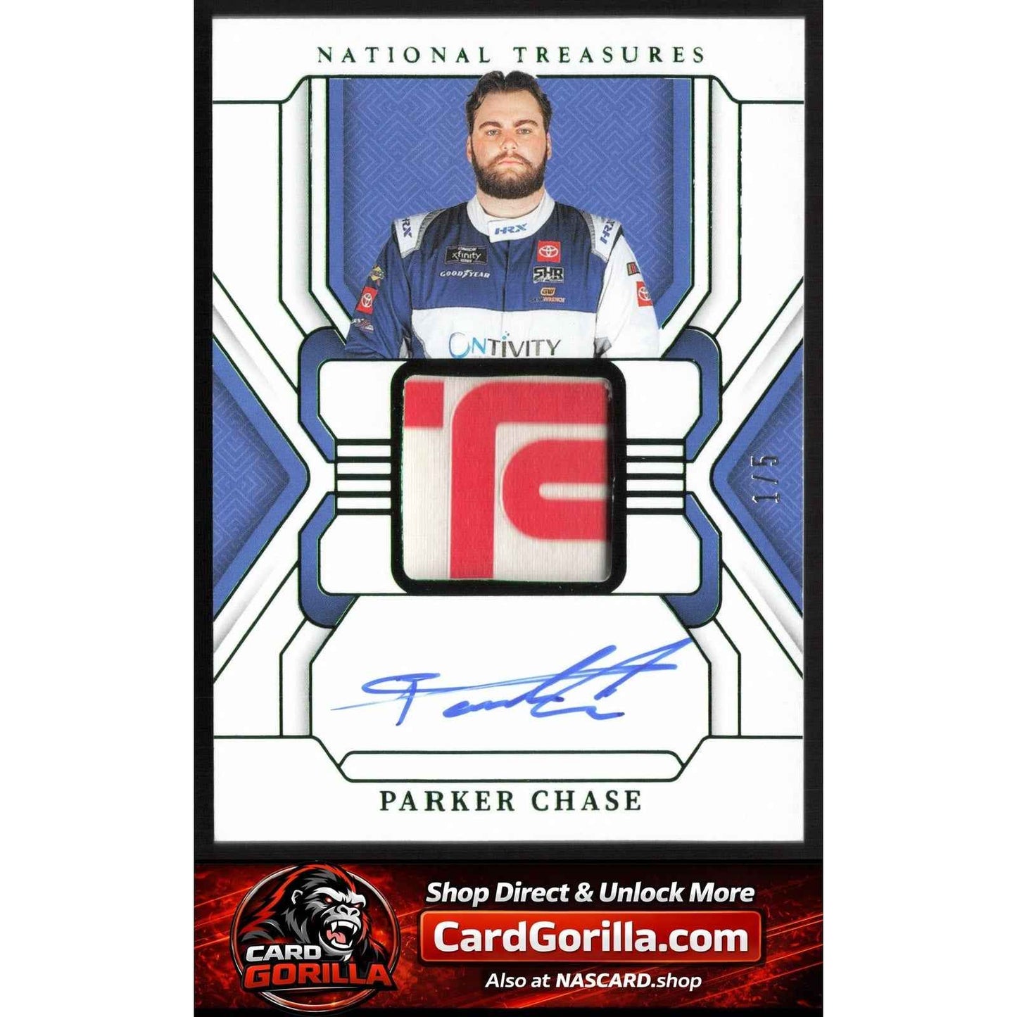 2025 Panini National Treasures #PP-PCS Parker Chase Premium Patches Green #/5