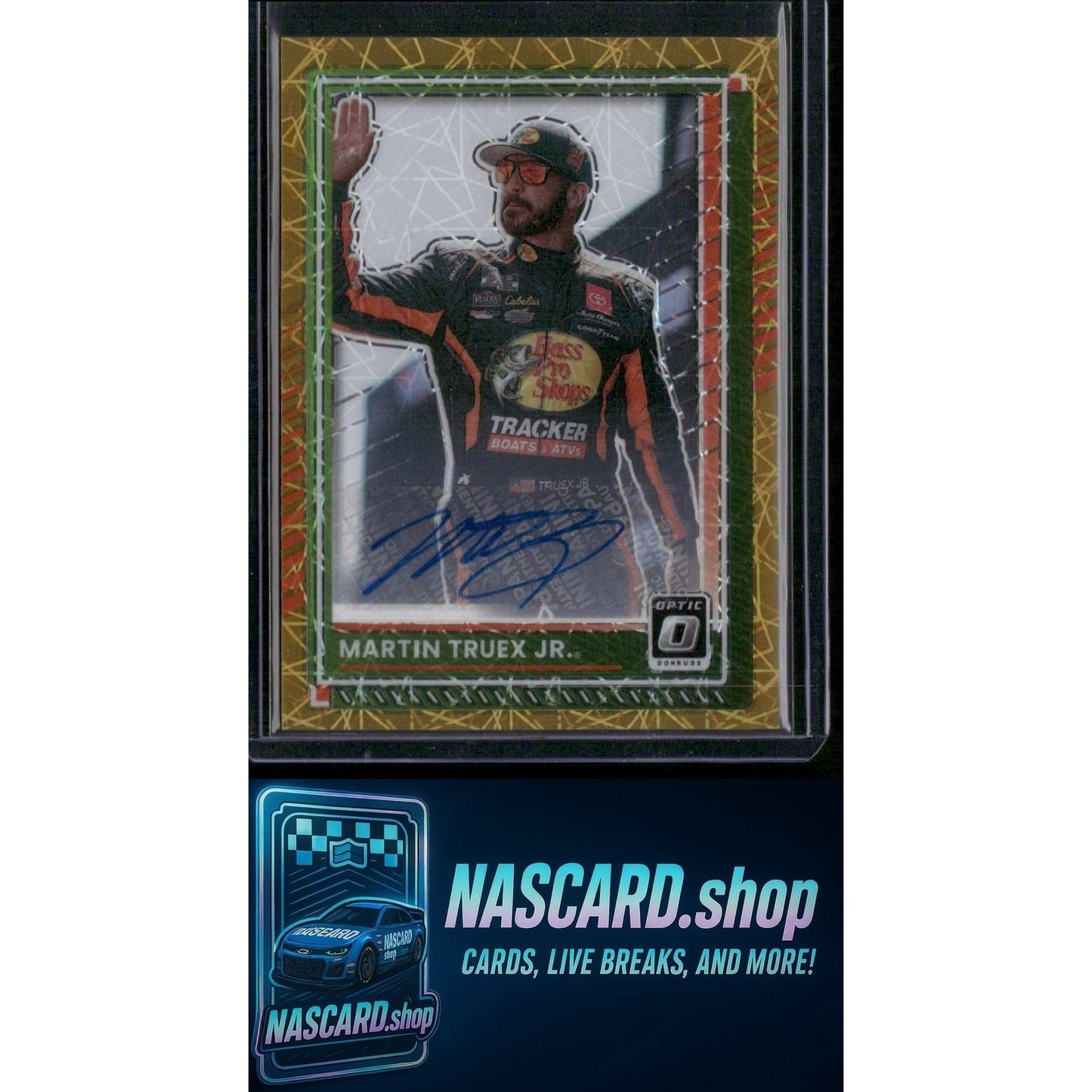 2025 Donruss #61 Martin Truex Jr. Optic Signatures Gold Velocity #/10