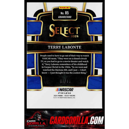2024 Panini Select #85 Terry Labonte Black and Blue Prizms #/49