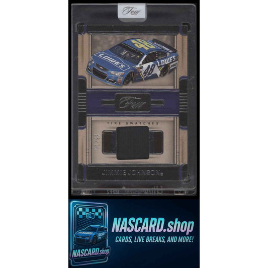 2025 Panini Turn Four #TS-JJN Jimmie Johnson Tire Swatches Red #/25