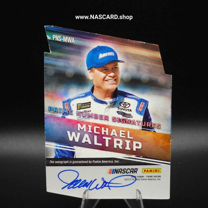 2023 Panini Prime Number Signatures Michael Waltrip /49 Front & Back Signed - NASCARD.shop