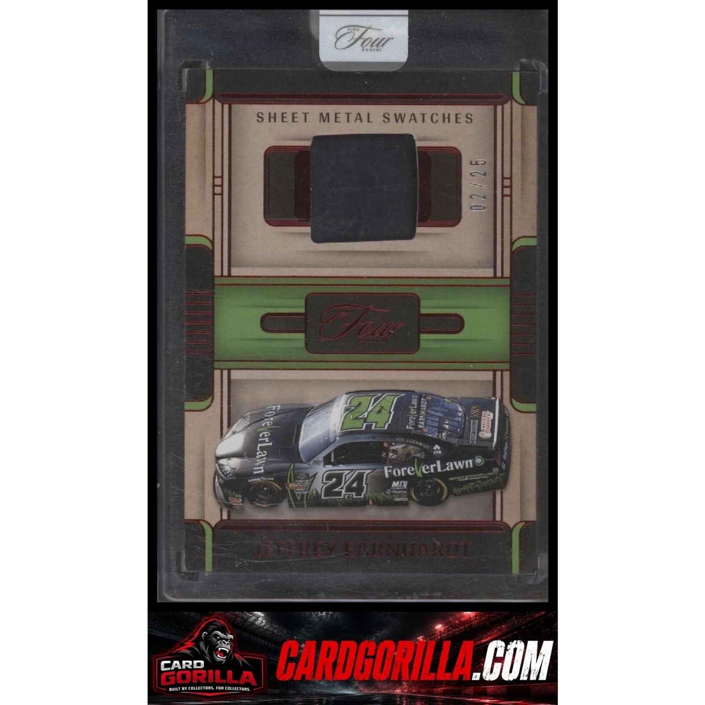2025 Panini Turn Four #SWS-JET Jeffrey Earnhardt Sheet Metal Swatches Red #/25
