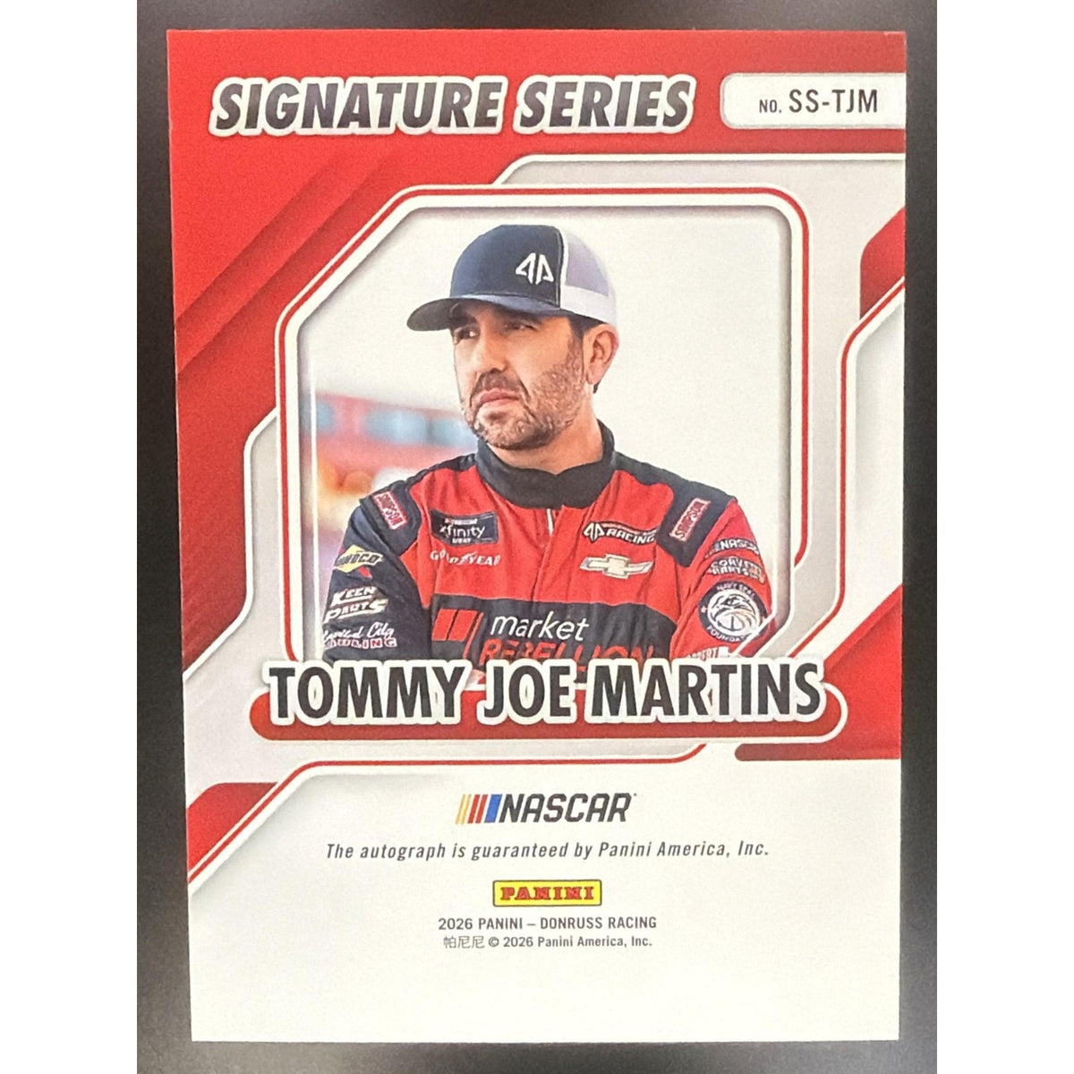 2026 Panini Donruss NASCAR Tommy Joe Martins #29 Signature Series Blue Ice Auto