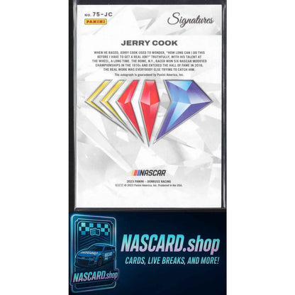 2023 Panini Prime #75-JC Jerry Cook NASCAR 75th Anniversary Signatures