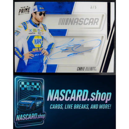 2019 Panini Prime Chase Elliott NASCAR Shadowbox Signatures Car Manufacturer #/5