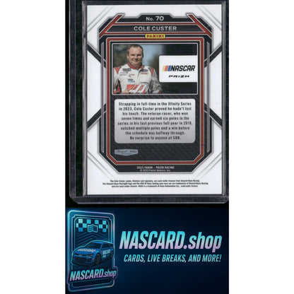 2023 Panini Prizm #70 Cole Custer White Sparkle Prizm