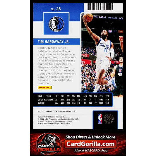 2021-22 Panini Contenders #28 Tim Hardaway Jr. Game Ticket Green Ice