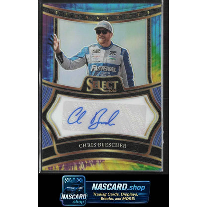 2025 Panini Select #S-CBR Chris Buescher Signatures Tie-Dye Prizms #/25