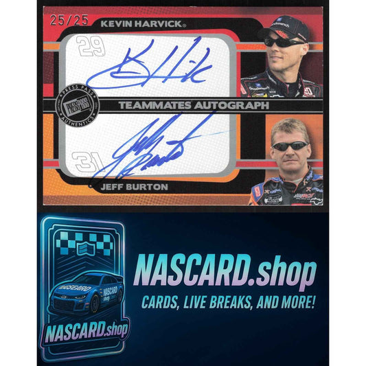 2006 Press Pass Eclipse Kevin Harvick / Jeff Burton Teammates Autographs #25/25