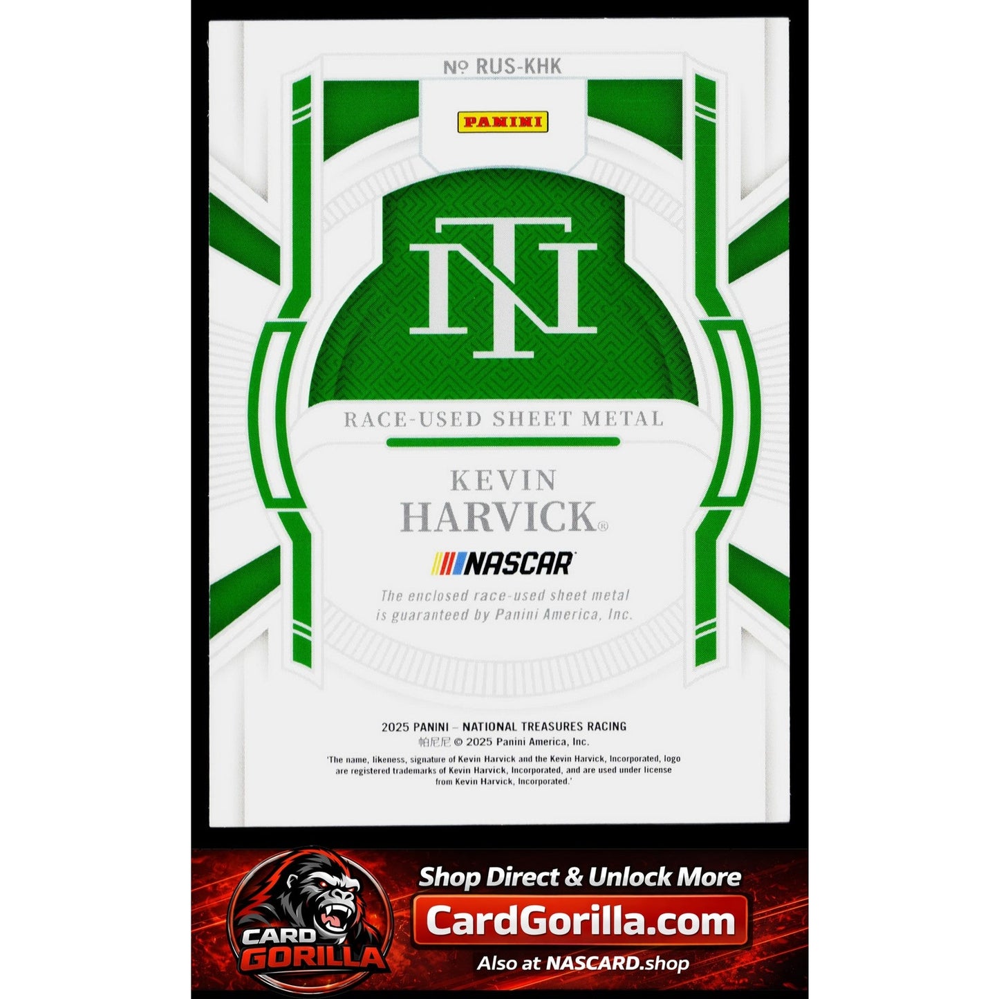 2025 Panini National Treasures #RUS-KHK Kevin Harvick Race Used Sheet Metal #/99