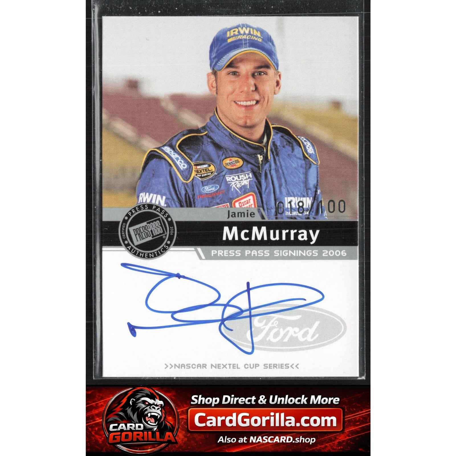 2006 Press Pass #NNO Jamie McMurray Signings Silver #/100