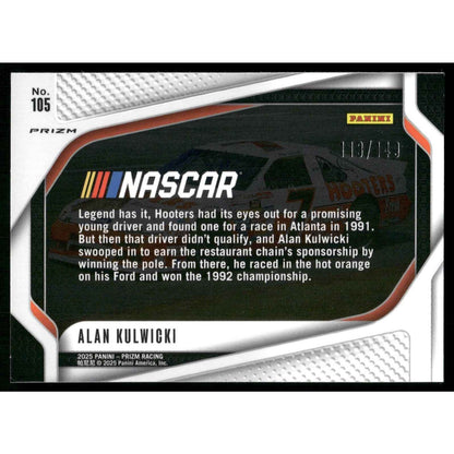 2025 Panini Prizm #105 Alan Kulwicki Green Scope #/149