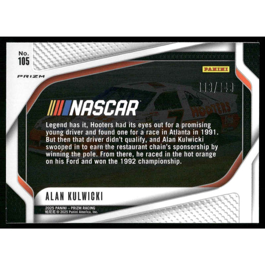 2025 Panini Prizm #105 Alan Kulwicki Green Scope #/149