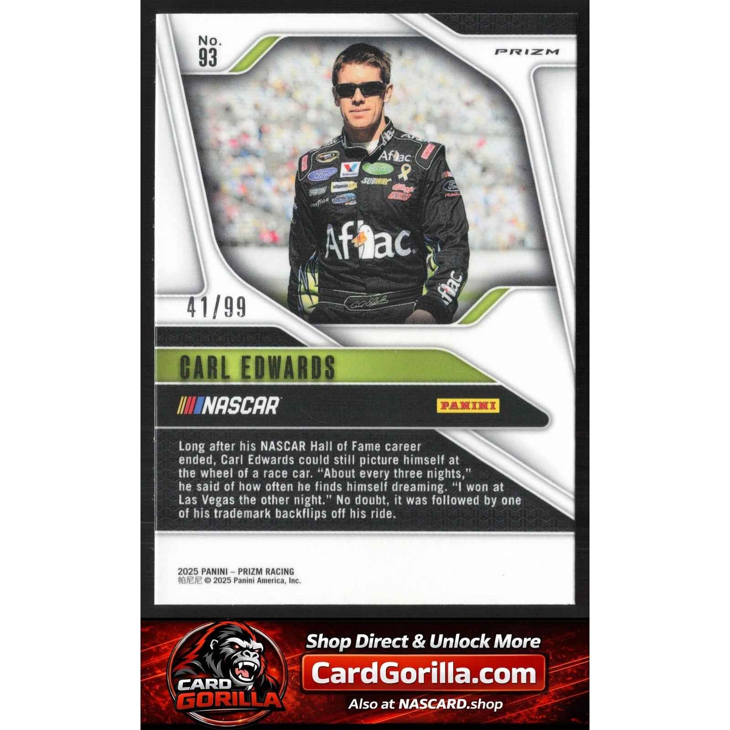 2025 Panini Prizm #93 Carl Edwards Purple #/99