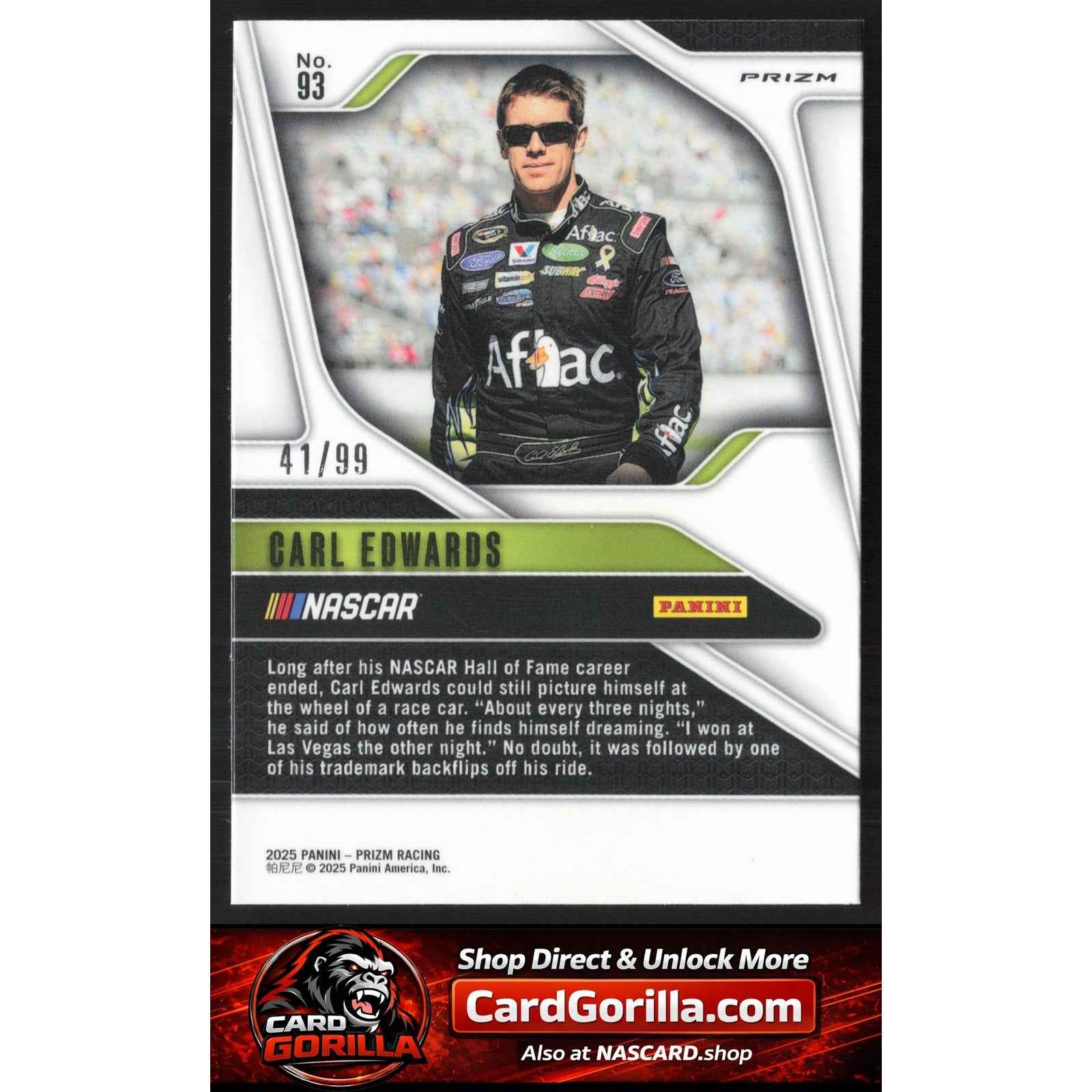 2025 Panini Prizm #93 Carl Edwards Purple #/99