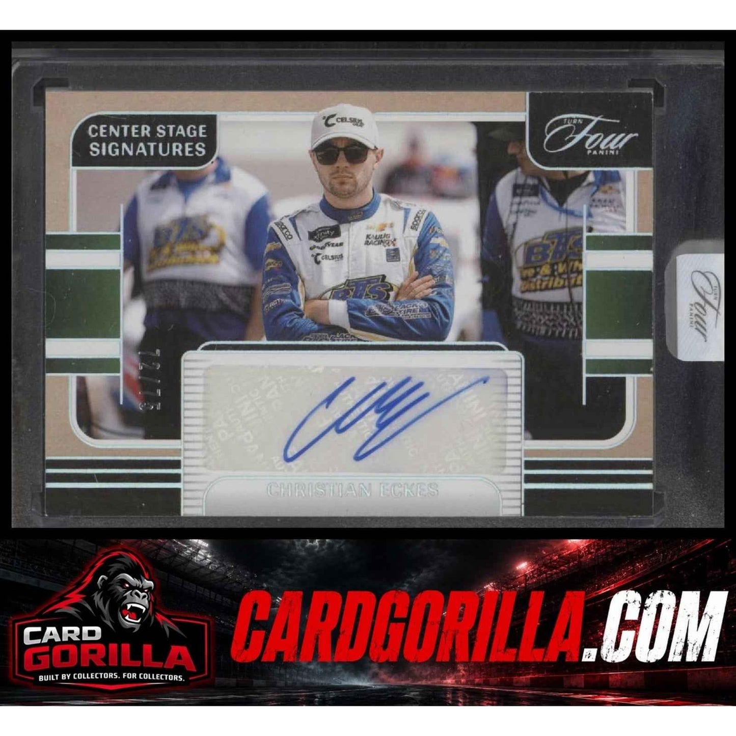 2025 Panini Turn Four Christian Eckes Center Stage Signatures Holo Silver #/75
