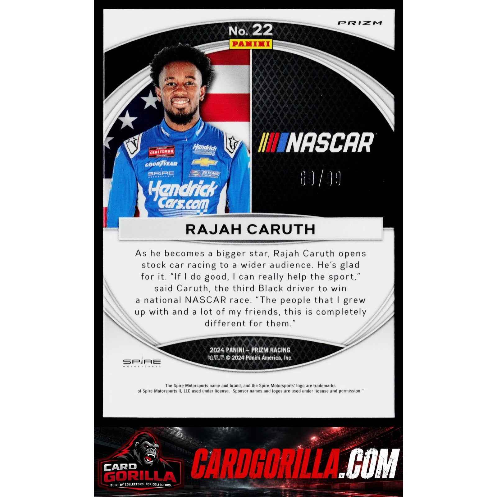 2024 Panini Prizm #22 Rajah Caruth National Pride Red #/99