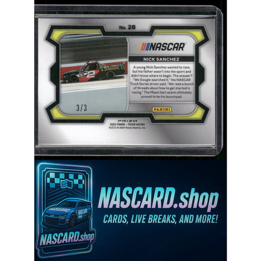 2024 Panini Prizm #28 Nick Sanchez Gold Shimmer #/3