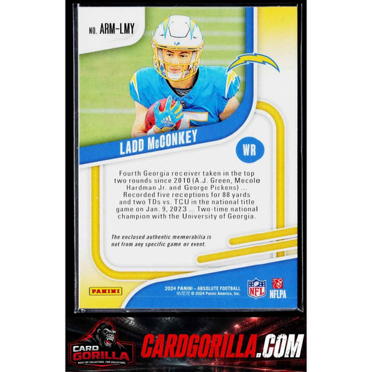 2024 Panini Absolute #ARM-LMY Ladd McConkey Absolute Rookie Materials