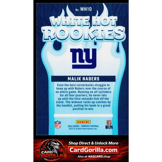 2024 Donruss #WH10 Malik Nabers White Hot Rookies
