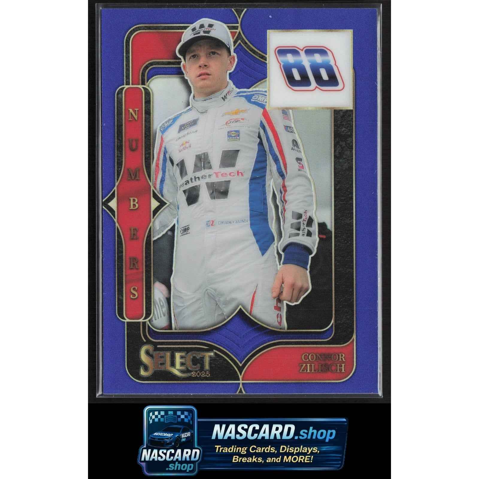 2025 Panini Select #22 Connor Zilisch Select Numbers Blue Prizms #/49