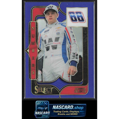 2025 Panini Select #22 Connor Zilisch Select Numbers Blue Prizms #/49