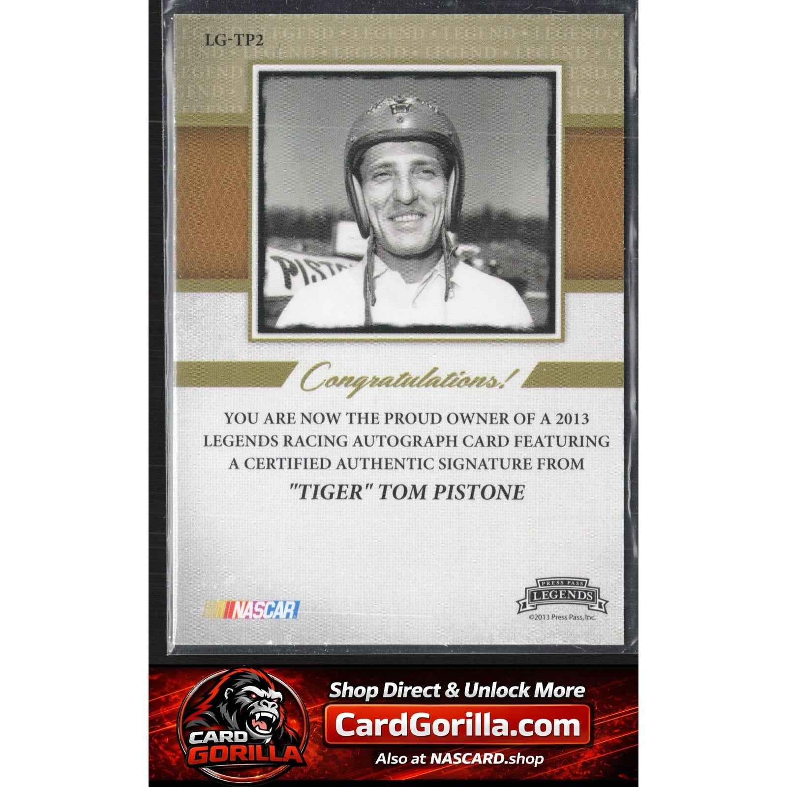 2013 Press Pass Legends #LG-TP2 Tom Pistone Autographs Gold #/50