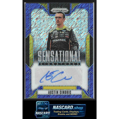 2025 Panini Prizm Austin Cindric Sensational Signatures FOTL Blue Shimmer #1/4