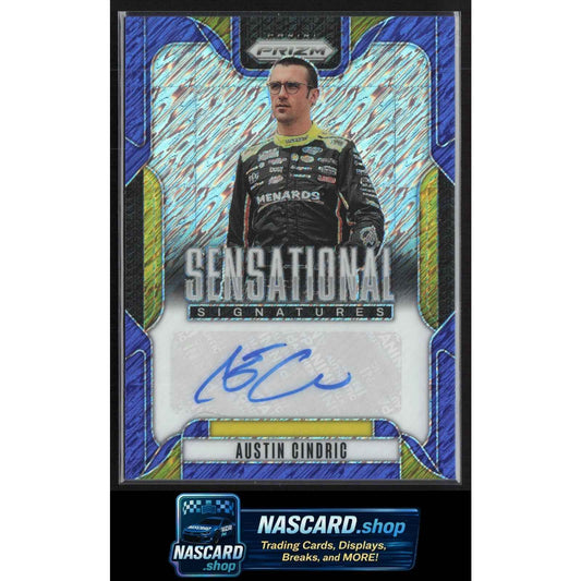 2025 Panini Prizm Austin Cindric Sensational Signatures FOTL Blue Shimmer #1/4