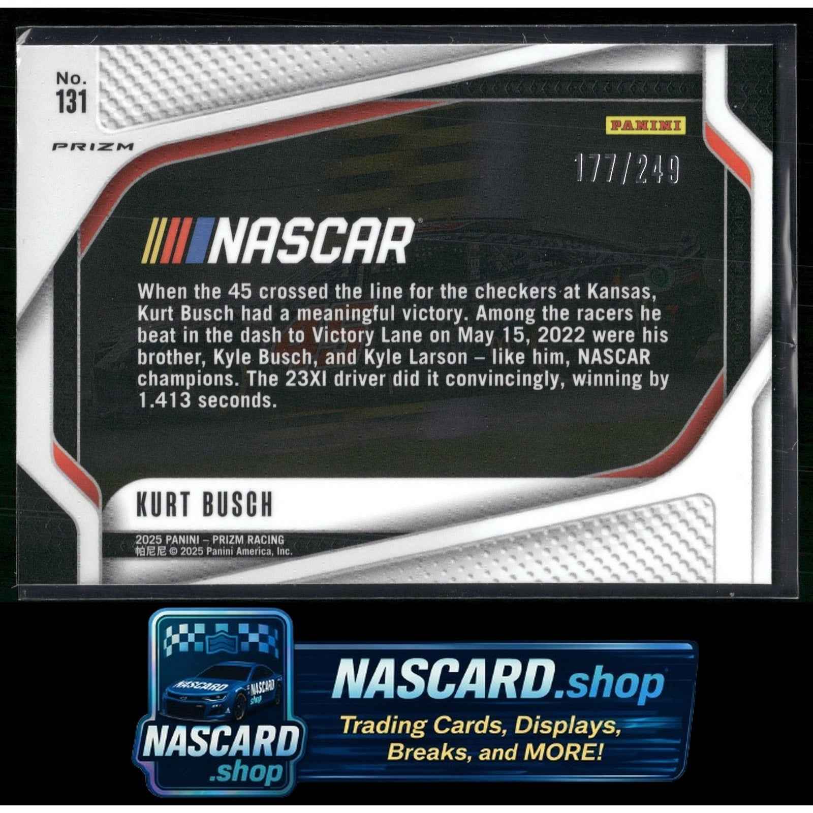 2025 Panini Prizm #131 Kurt Busch Red #/249
