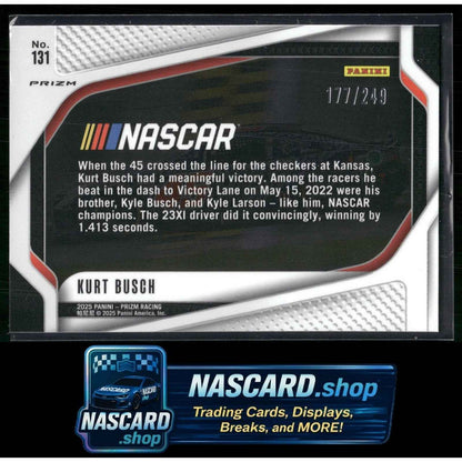 2025 Panini Prizm #131 Kurt Busch Red #/249