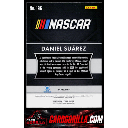 2025 Panini Prizm #196 Daniel Suarez White Sparkle