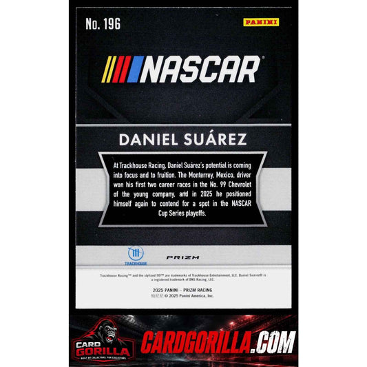 2025 Panini Prizm #196 Daniel Suarez White Sparkle