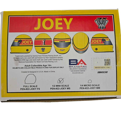 Joey Logano Autographed 1:2 Scale Mini Helmet with COA