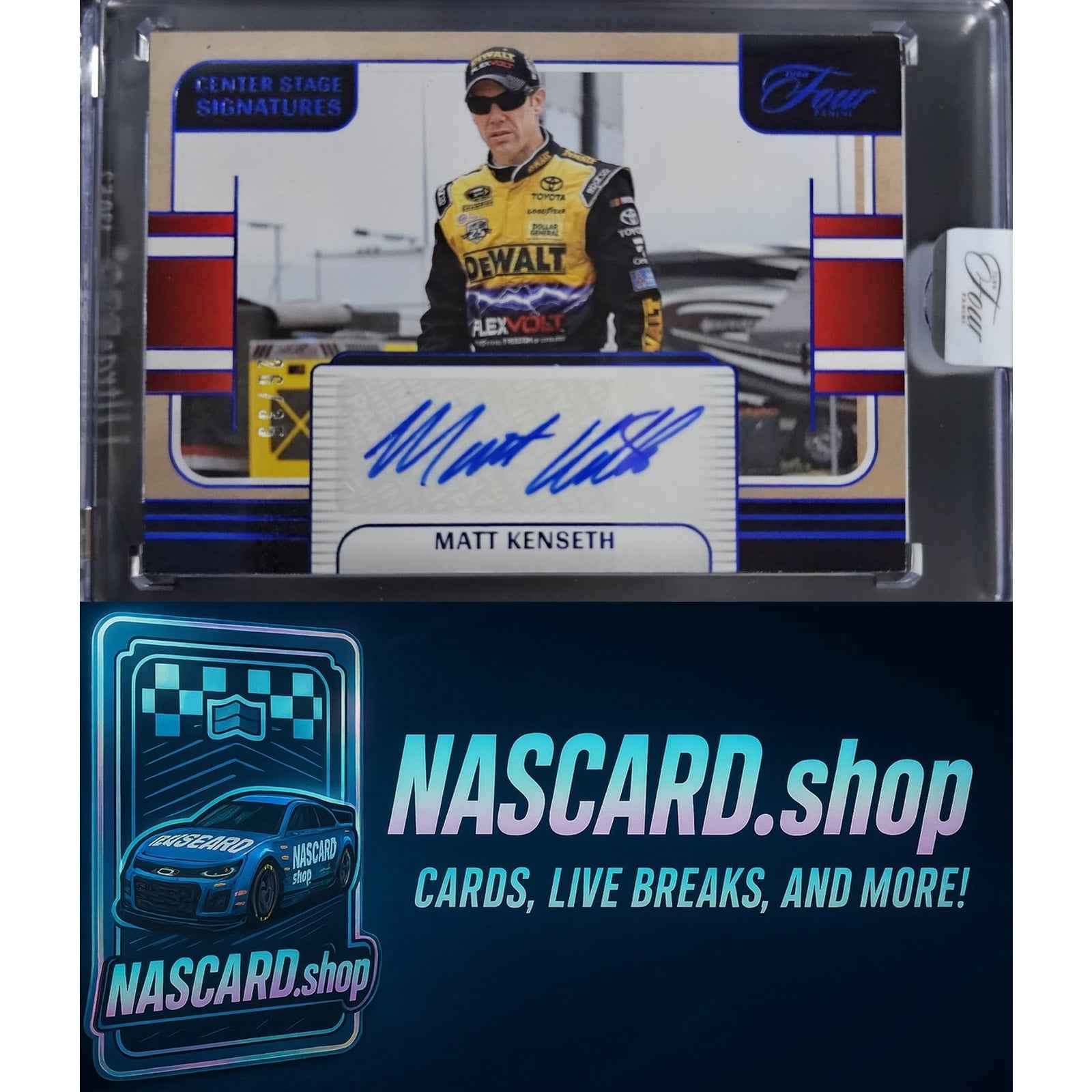 2025 Panini Turn Four #CSS-MKT Matt Kenseth Center Stage Signatures Blue #/35
