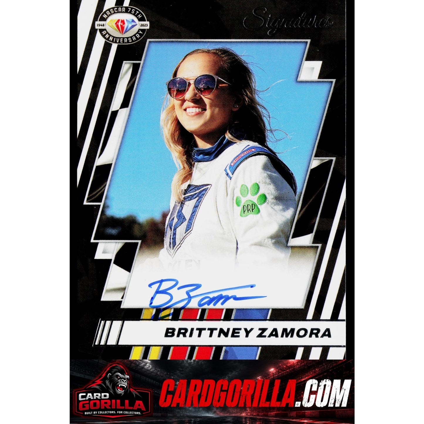 2023 Panini Prime #75-BZ Brittney Zamora NASCAR 75th Anniversary Signatures