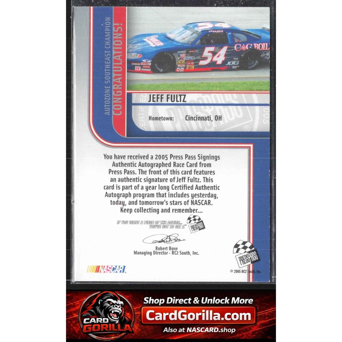 2005 Press Pass #NNO Jeff Fultz Signings Platinum #/100
