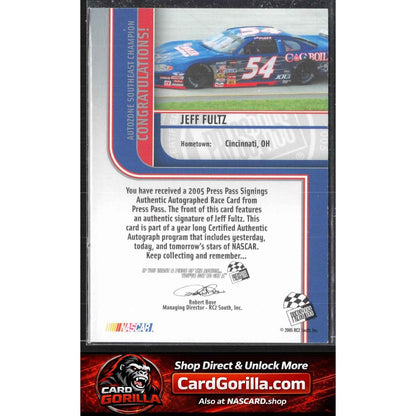 2005 Press Pass #NNO Jeff Fultz Signings Platinum #/100