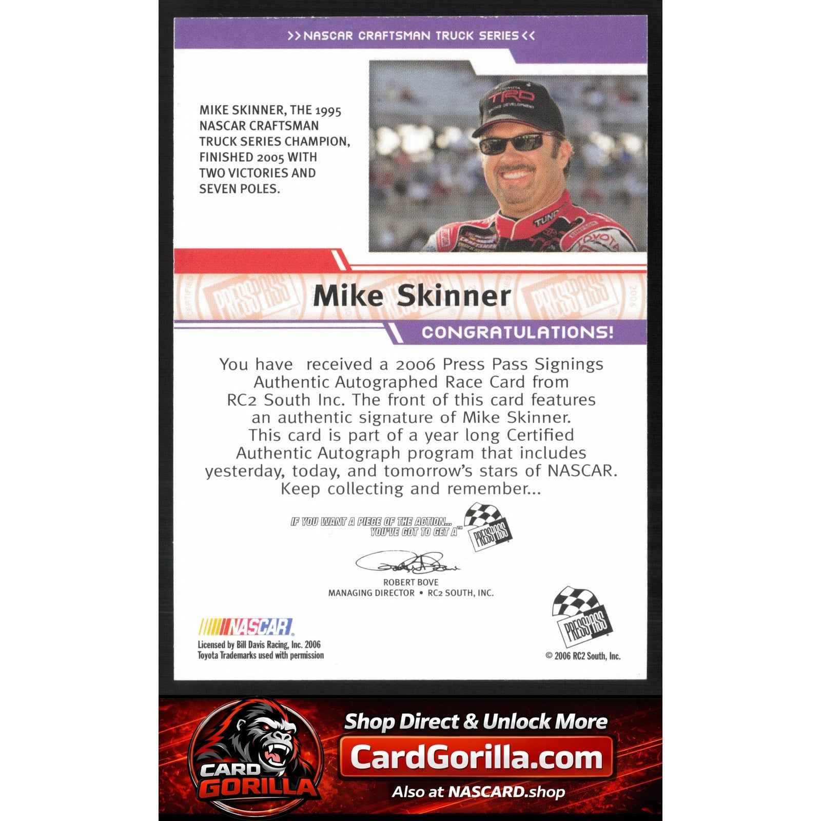 2006 Press Pass #NNO Mike Skinner Signings