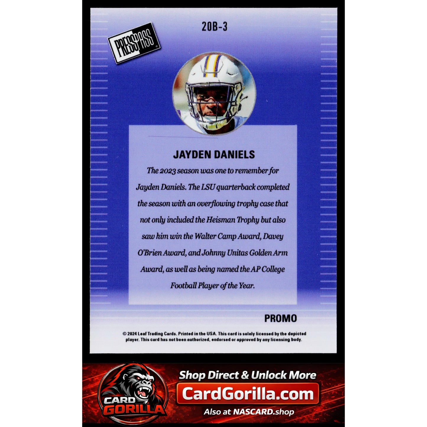 2024 Leaf Collective 2000 Press Pass Base Shimmer Light Blue Jayden Daniels