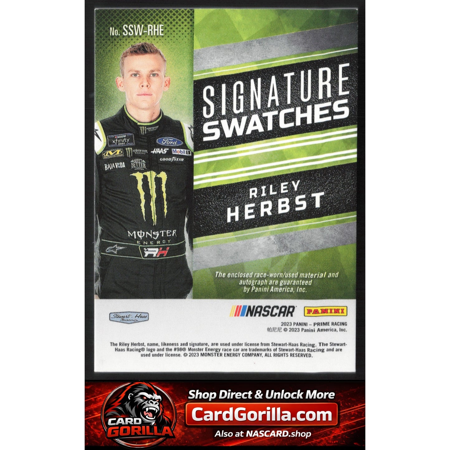 2024 National Treasures Riley Herbst 2023 Prime Signature Swatches Red #/25