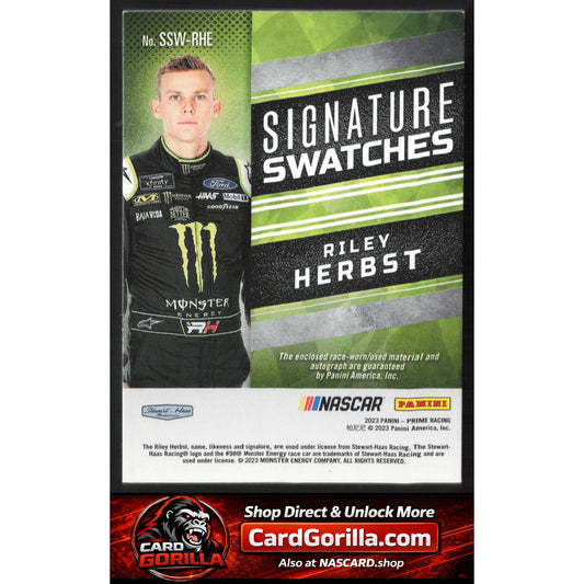 2024 National Treasures Riley Herbst 2023 Prime Signature Swatches Red #/25