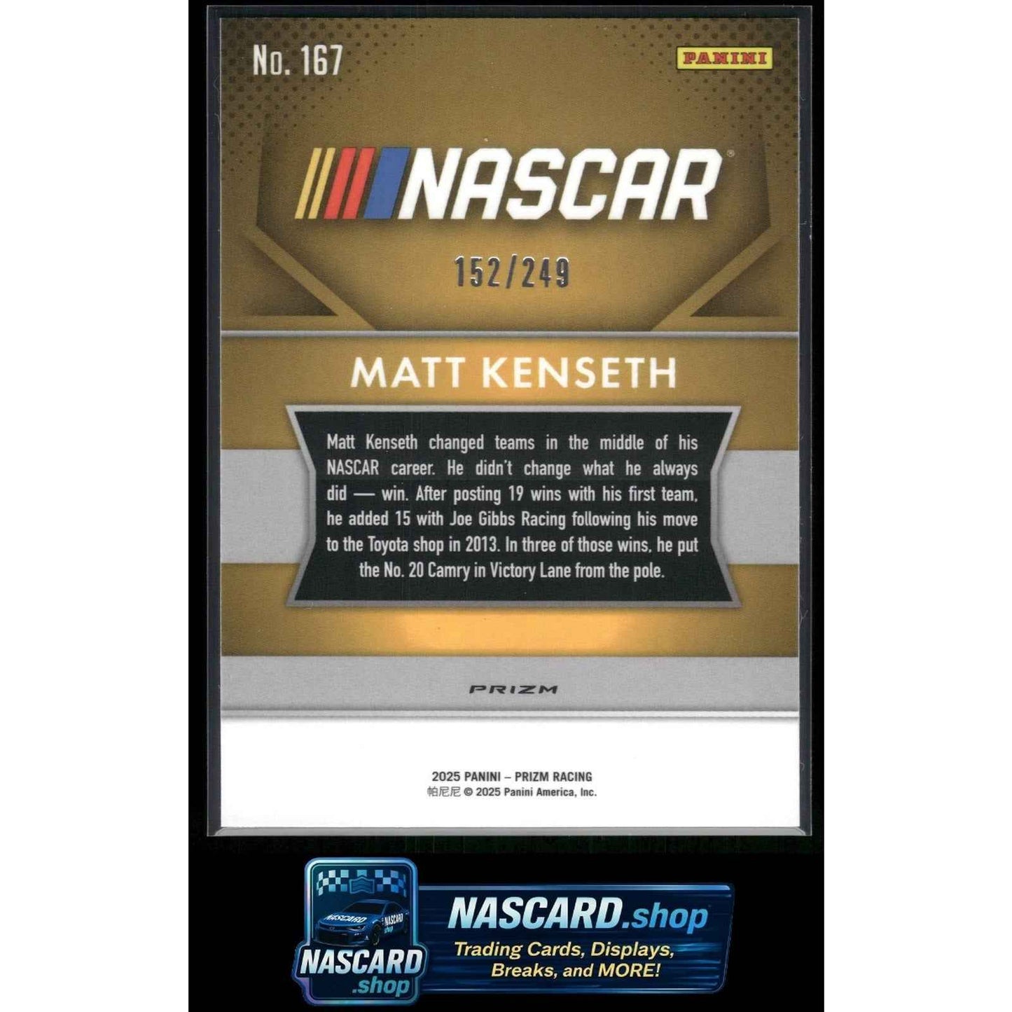 2025 Panini Prizm #167 Matt Kenseth Red #/249